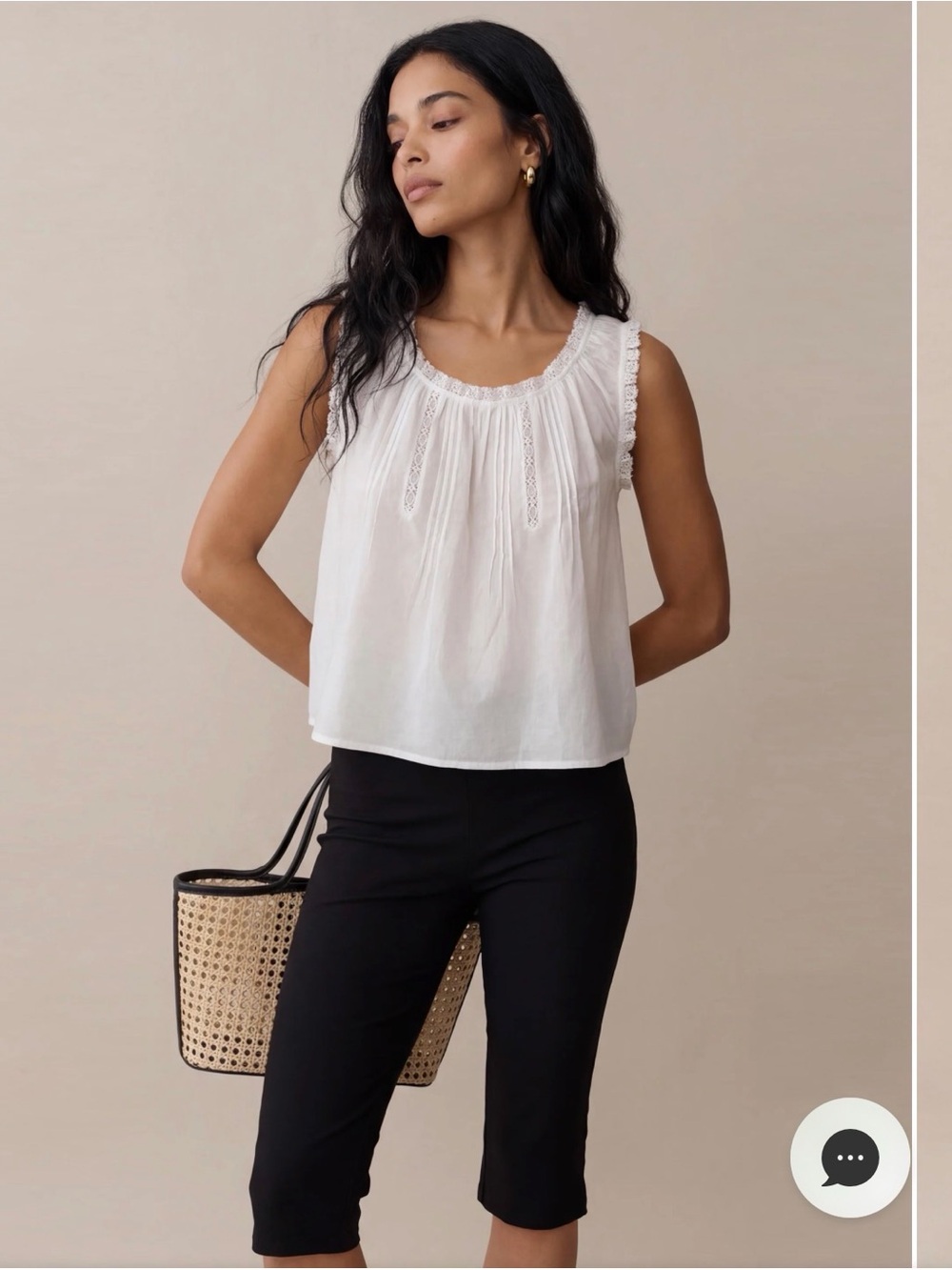 NWT sorella Violetta Cotton Top white